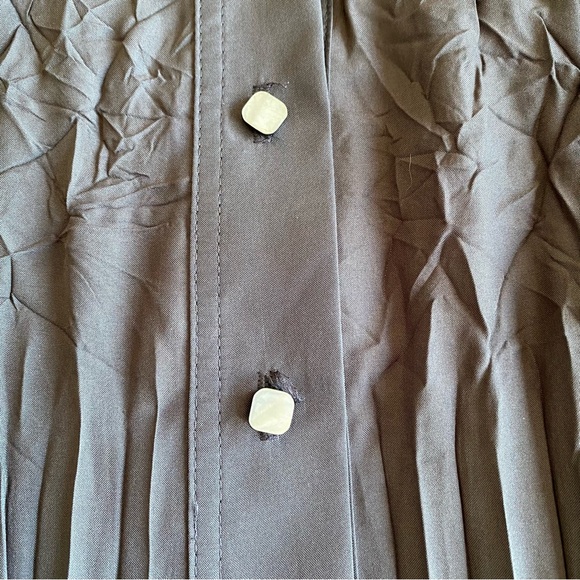 Marie Saint Pierre Long Sleeve Crinkle Dress with Black Lace Detail Size Large - Picture 10 of 13